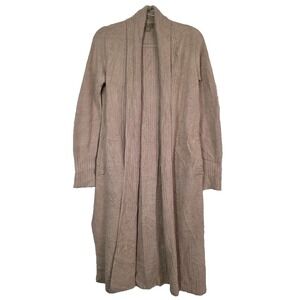 Barefoot Dreams Size XS CozyChic Lite Long Duster Cardigan Tan Open Front